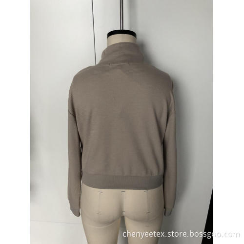 Khaki semi - turtleneck sweater